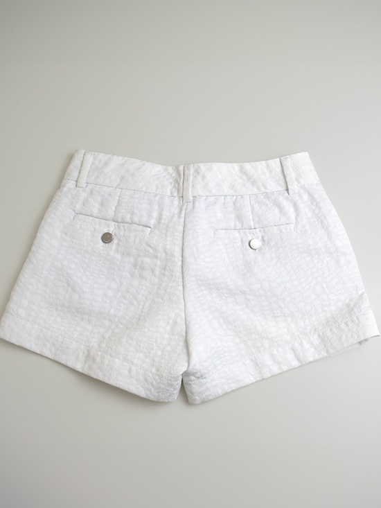 Calvin Klein Women's Chino Flat Front Short White Textured Pattern Size 2 - Picture 4 of 4
